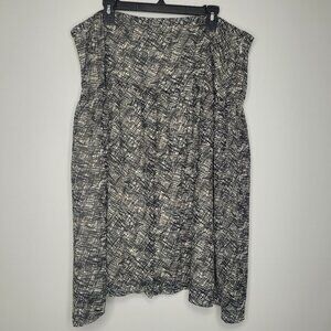 Vintage y2k George black cream abstract line print grunge skater skirt size 22w